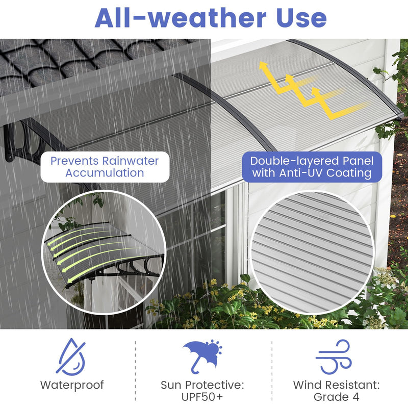 Load image into Gallery viewer, Goplus Awnings for Doors  Window Awning with Rain Snow Sunlight UV Protection
