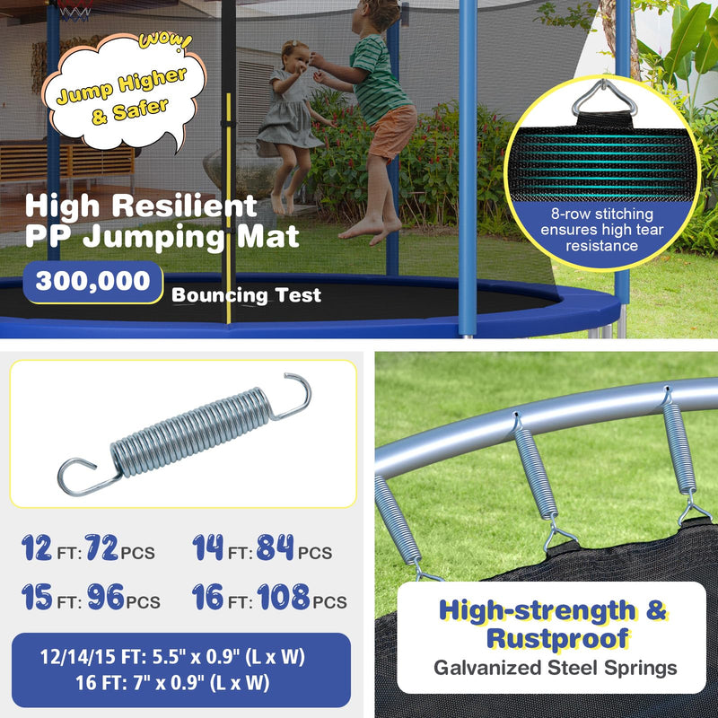 Load image into Gallery viewer, Goplus 12FT 14FT ASTM Approved Trampoline with Basketball Hoop and Internal-Net
