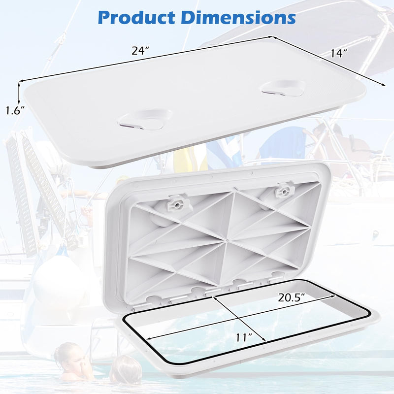 Load image into Gallery viewer, Goplus 24” x 14” Boat Hatch with 180° Lid Hinge &amp; Non-Slip Surface
