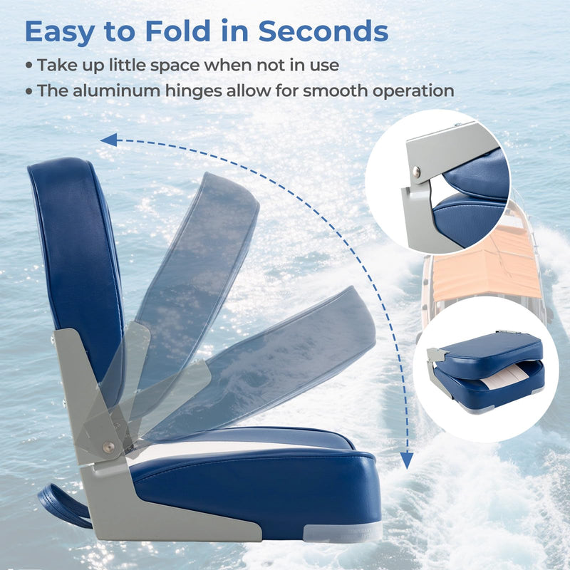 Load image into Gallery viewer, Goplus 2-Pack Folding Boat Seat with Stainless Steel Screws &amp; Aluminum Hinges
