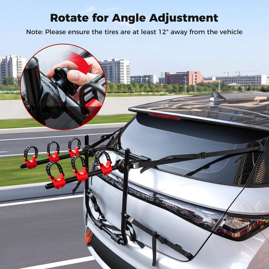Goplus 3-Bike Trunk Mount Bike Rack Foldable Carbon Steel Bicycle Carrier
