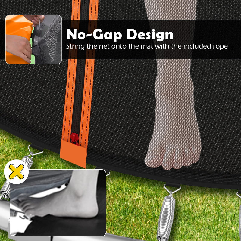 Load image into Gallery viewer, Goplus 8FT 10FT 12FT ASTM Approved Heavy-Duty Recreational Kids Trampoline w/Safety Enclosure Net
