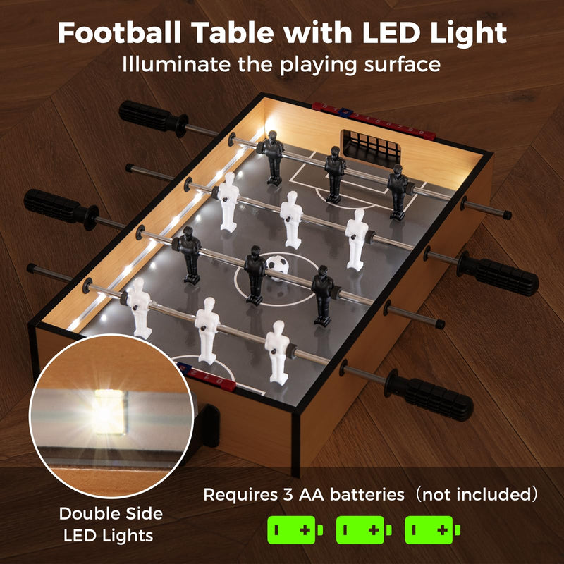 Load image into Gallery viewer, Goplus Foosball Table, 20 Inch Mini Soccer Game Table with LED Lights, 2 Footballs, Non-Slip Handle
