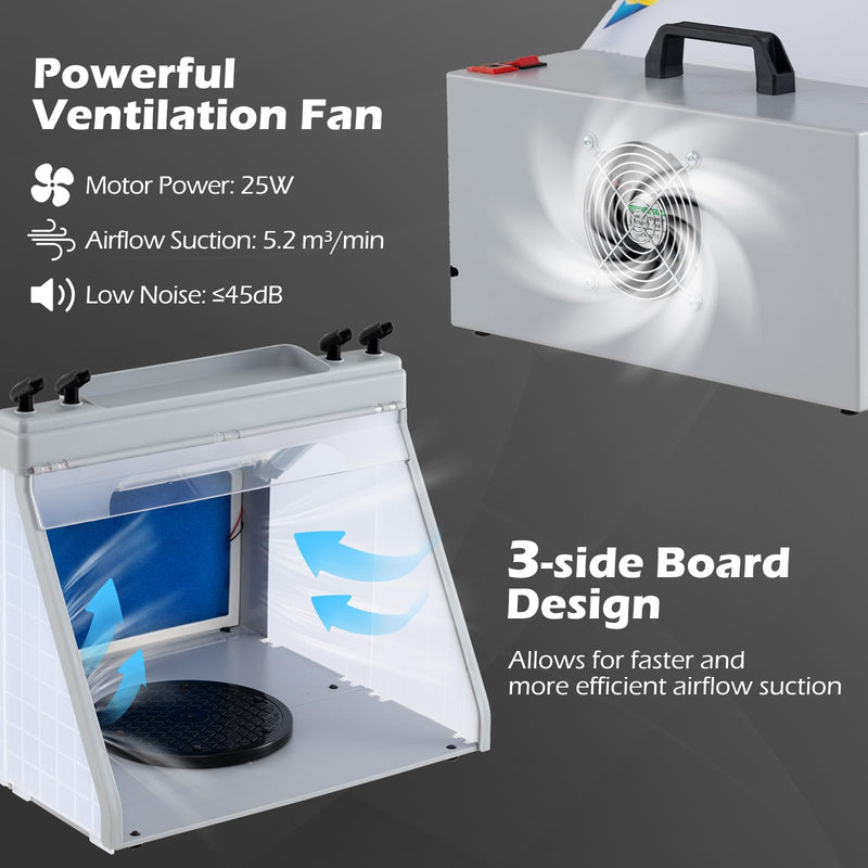 Load image into Gallery viewer, Goplus Portable Airbrush Spray Booth Kit Lighted Painting Station with 3 LED Lights
