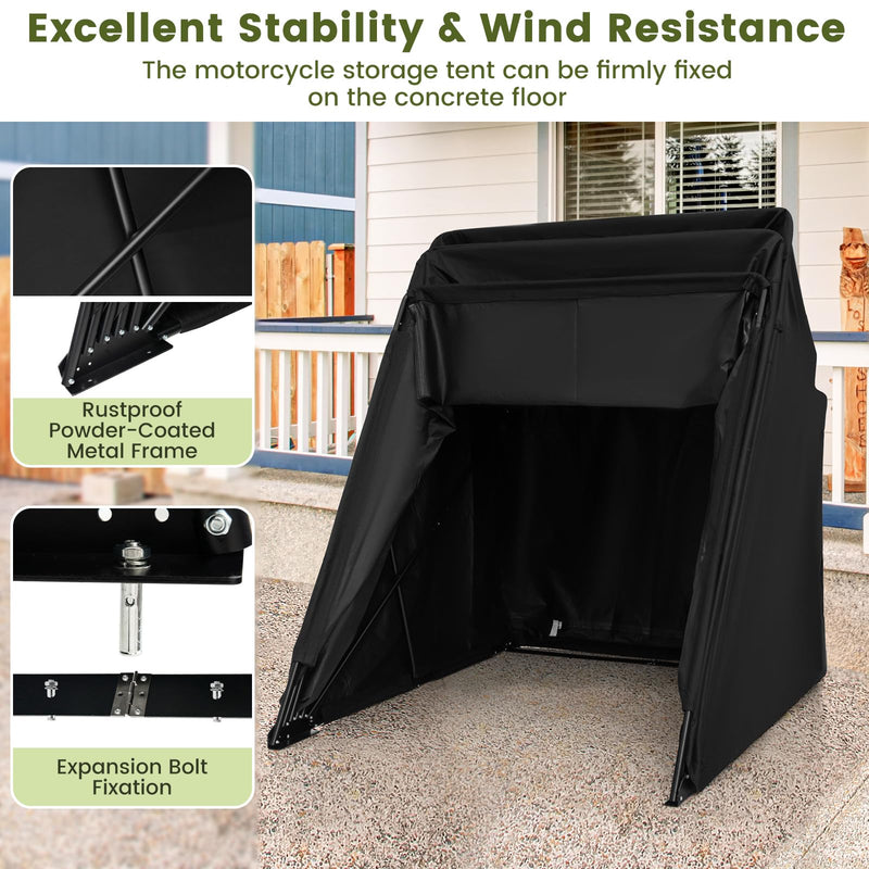 Load image into Gallery viewer, Goplus Motorcycle Shed, Waterproof Motorcycle Garage with 600D Oxford Fabric
