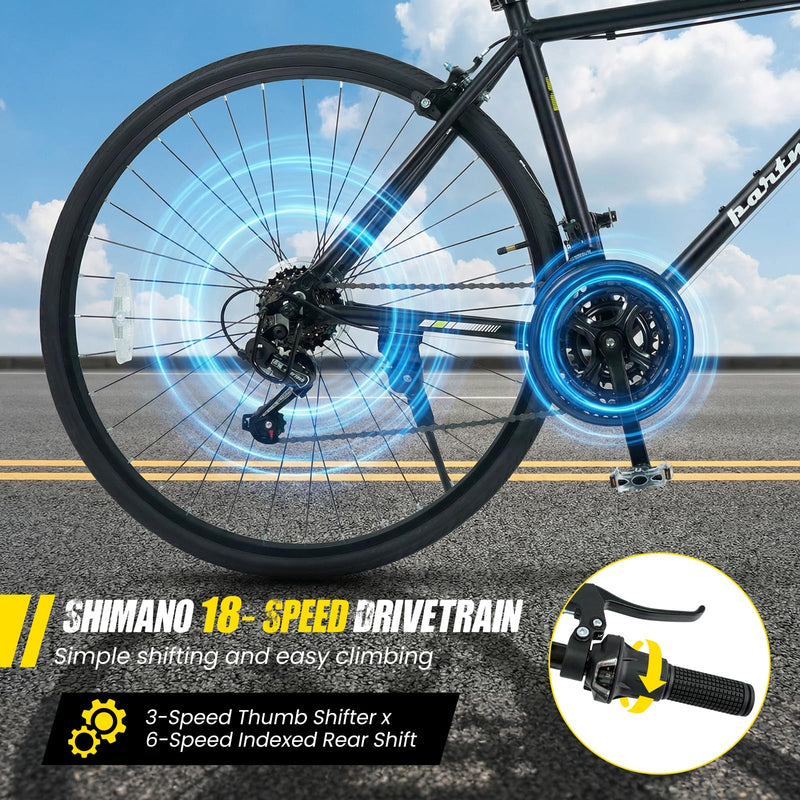 Load image into Gallery viewer, Goplus Hybrid Bike 18-Speed 700C Urban Commuter Bicycle w/Shimano Drivetrain

