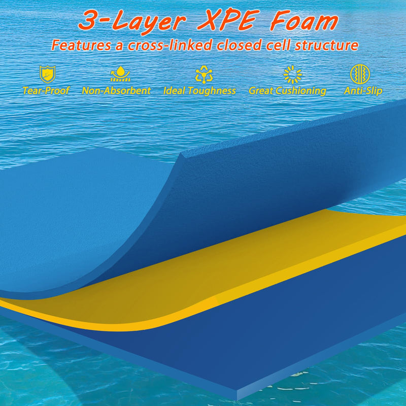 Load image into Gallery viewer, Goplus 87&quot; x 36&quot; Floating Water Mat Pad Lily Pad with Rolling Pillow Design
