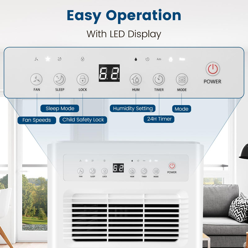 Load image into Gallery viewer, 32 Pints/Day Portable Quiet Dehumidifier for Rooms up to 2500 Sq. Ft w/ Sleep Mode, 24H Timer
