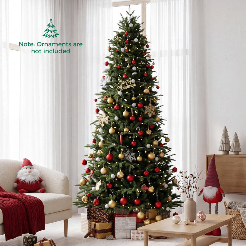 Load image into Gallery viewer, Goplus 7ft/8ft Pre-Lit Artificial Christmas Tree with Quick Power Connector Hinged Xmas Tree Home Holiday Decoration
