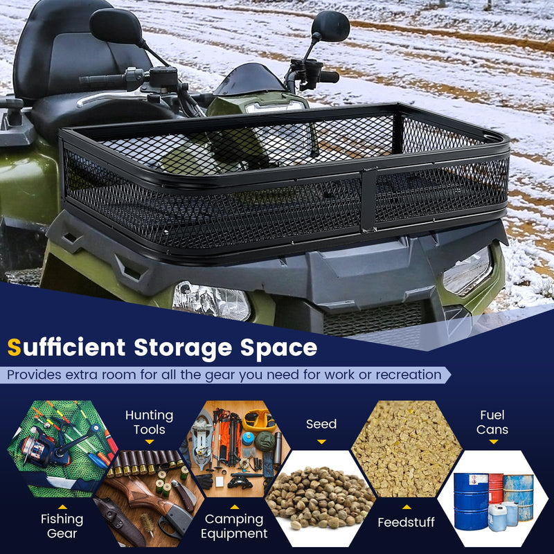 Load image into Gallery viewer, Goplus Universal ATV Front Cargo Basket Rack Luggage Carrier Steel Mesh Surface
