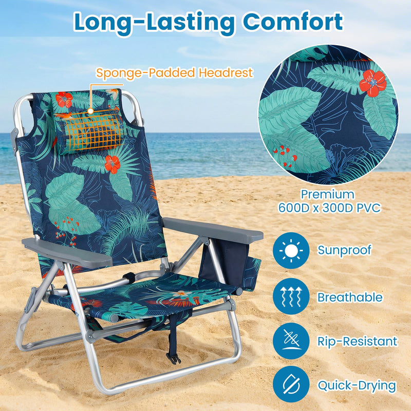 Load image into Gallery viewer, Goplus Beach Chairs Portable Folding Backpack Recliners(2/4)
