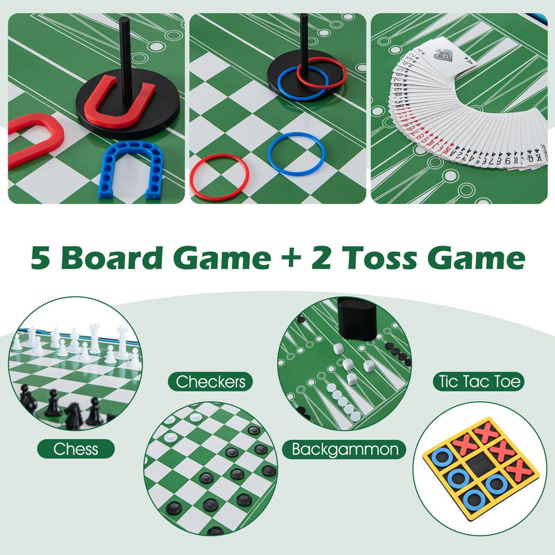 Load image into Gallery viewer, Goplus 14-in-1 Multi Game Table, Combo Game Table w/Foosball, Air Hockey, Pool, Table Tennis, Basketball, Chess, Checkers, Bowling, Shuffleboard
