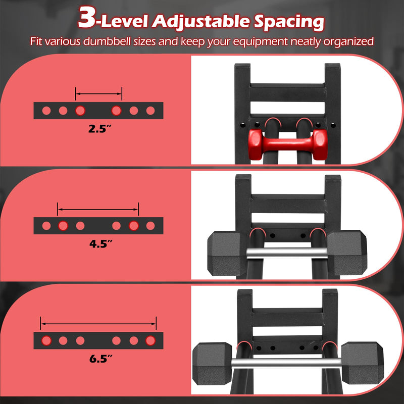 Load image into Gallery viewer, Goplus 3-Tier Dumbbell Rack 529LB Capacity Heavy-Duty Adjustable Weight Rack
