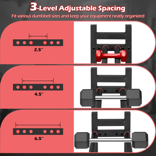 Goplus 3-Tier Dumbbell Rack 529LB Capacity Heavy-Duty Adjustable Weight Rack