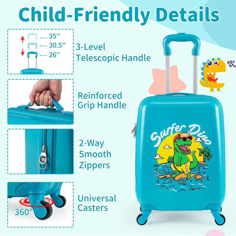 Load image into Gallery viewer, 2 PCS Kid Luggage Set With Spinner Wheels for Children Boys Girls-Blue
