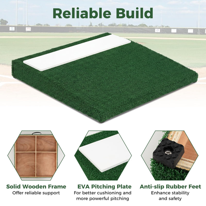 Load image into Gallery viewer, Goplus 27" x 27" x 4" Portable Pitchers Mound with Baseball
