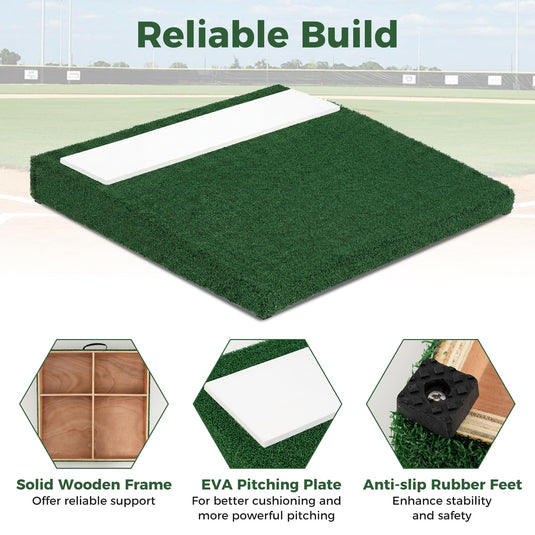 Goplus 27" x 27" x 4" Portable Pitchers Mound with Baseball