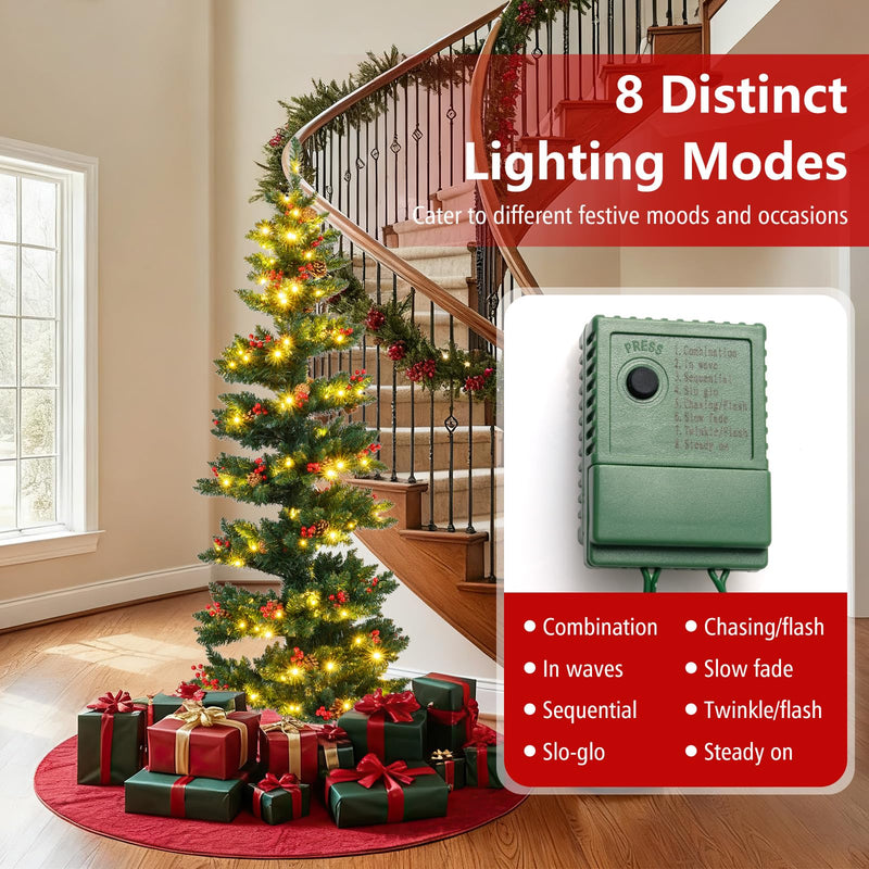 Load image into Gallery viewer, Goplus 6FT / 7FT Pre-Lit Spiral Christmas Tree with Branch Tips Pine Cones Red Berries
