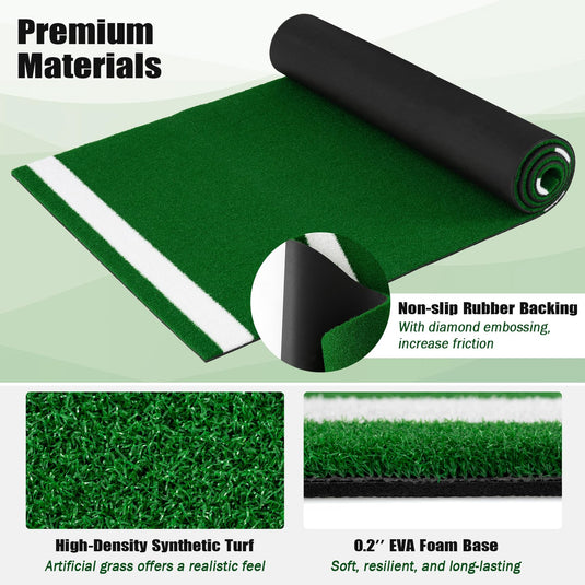 Goplus 10x3.8 ft Baseball Batting Mat with 15 mm Turf for Indoor Outdoor Training