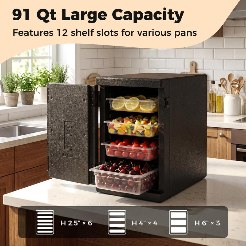 Load image into Gallery viewer, Goplus 91 Qt Insulated Food Pan Carrier | Lightweight Front Loading Food Warmer Cooler
