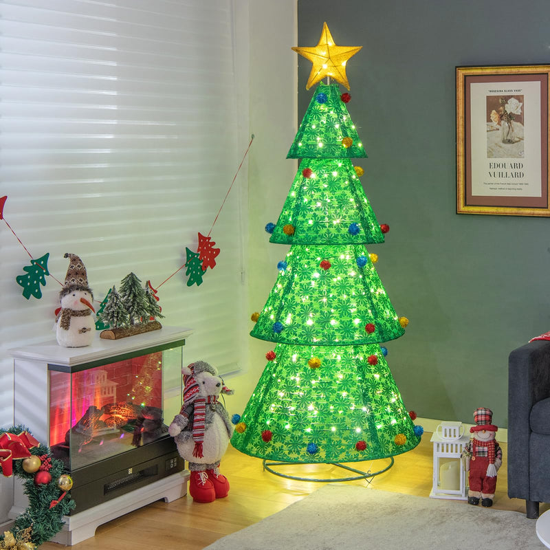 Load image into Gallery viewer, Goplus 6.5FT Pull-Up Christmas Tree with 200 Warm White LED Lights
