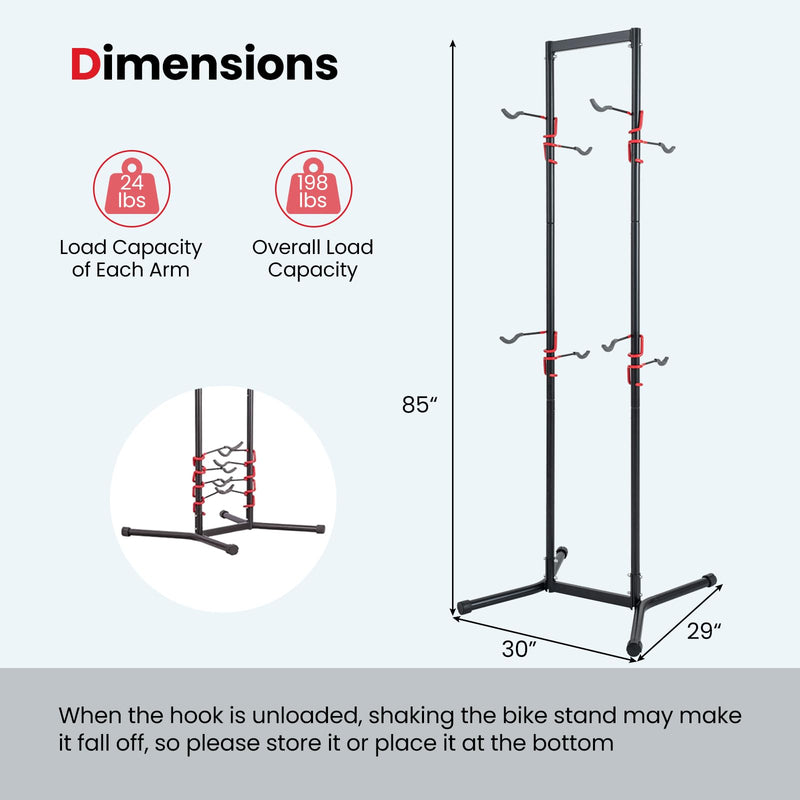 Load image into Gallery viewer, Goplus 4 Bike Storage Rack Indoor Freestanding Bike Rack for Garage
