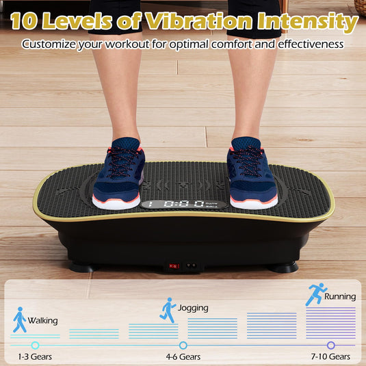 Goplus Vibration Plate Exercise Machine, Vibrating Platform for Lymphatic Drainage, Weight Loss