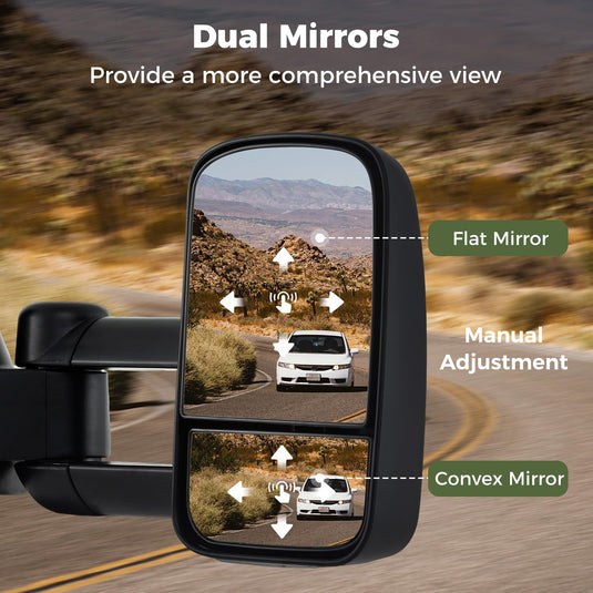 Goplus Extenable Tow Mirrors for 1999-2006 Chevy Silverado GMC Sierra 1500 2500HD 3500HD
