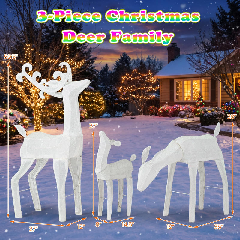 Load image into Gallery viewer, Goplus 3-Piece Christmas Deer Family Set with RGB Lights &amp; APP Control

