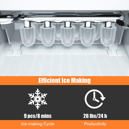 Ice Maker Machine for Countertop, Bullet-Shaped Ice Cubes Ready in 8 Mins