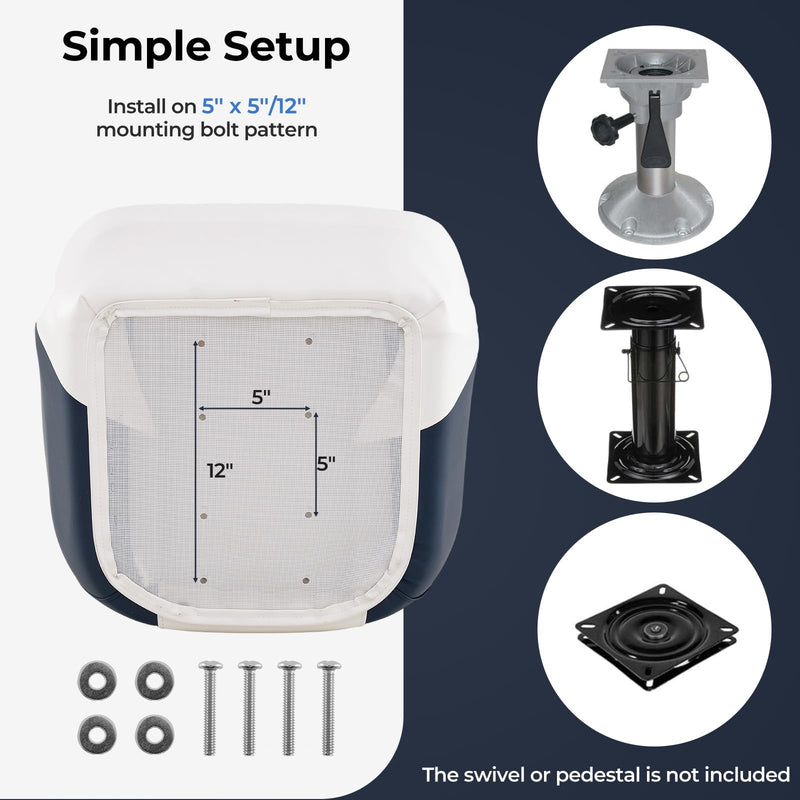 Load image into Gallery viewer, Goplus Pontoon Boat Seat with Thick Cushioned Seat | Ergonomic Cabin Caption Chair
