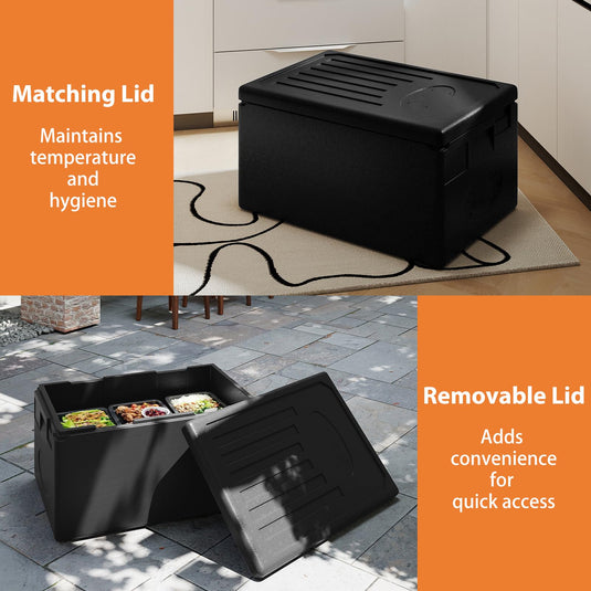 Goplus 49 Qt Top Load Stackable Hot Box w/Built-in Handles for Camping Catering Buffet