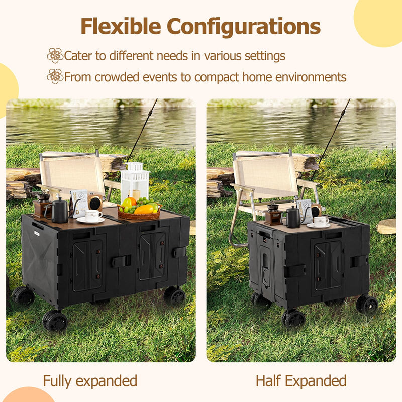 Load image into Gallery viewer, Goplus Portable Rolling Trolley Collapsible Cart for Grocery Shopping Camping &amp; Travel
