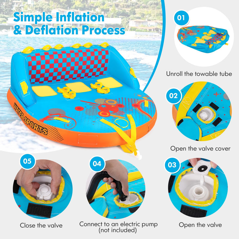 Load image into Gallery viewer, Goplus Inflatable Towable Tubes for Boating, 1-3 Riders Water Sport Towables for Boat
