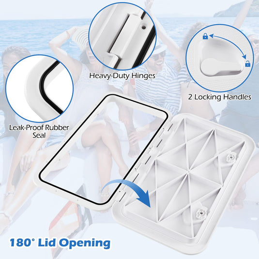 Goplus 24” x 14” Boat Hatch with 180° Lid Hinge & Non-Slip Surface