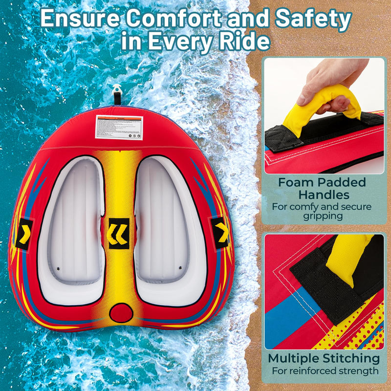 Load image into Gallery viewer, Goplus 1-2 Person Towable Tube for Boating Floating Raft Water Sports
