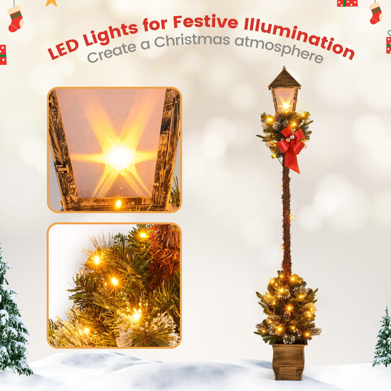 Load image into Gallery viewer, Goplus 6.1 FT Christmas Pre-lit Street Lamp | Holiday Lamp Post w/LED Lights
