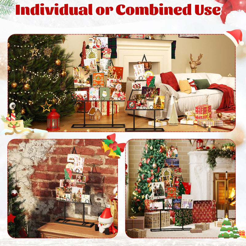 Load image into Gallery viewer, Goplus 2 Pack Christmas Tree Photo Holder with 36 Round Clips
