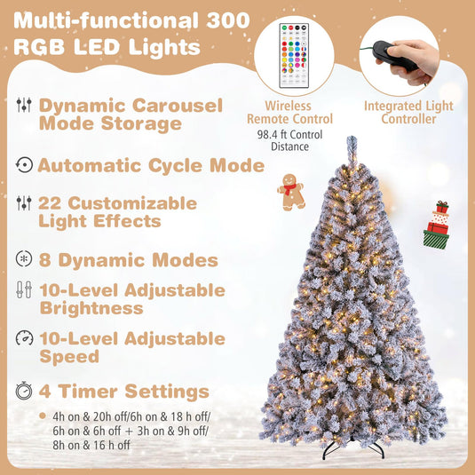 Goplus Smart RGB Pencil Christmas Tree with Remote & APP (6 FT)