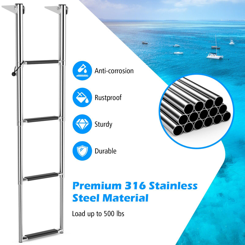 Load image into Gallery viewer, Goplus 4 Step Telescoping Boat Ladder
