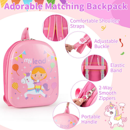 2 PCS Kid Luggage Set With Spinner Wheels for Children Boys Girls-Pink