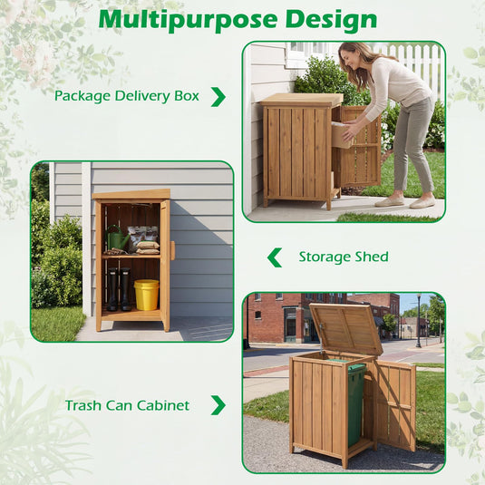 Goplus Wood Package Delivery Box for Outside