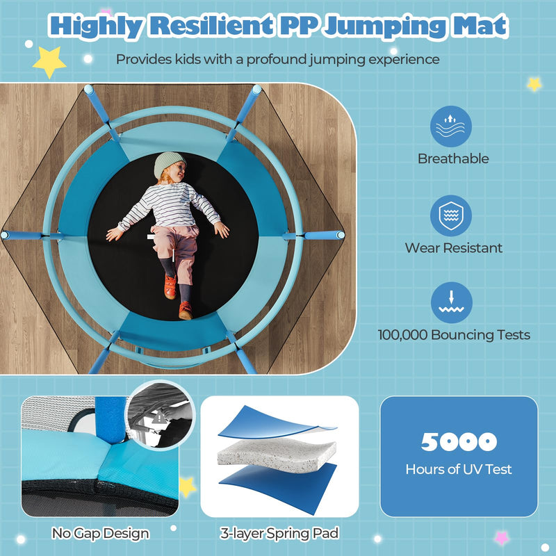 Load image into Gallery viewer, Goplus 60&#39;&#39; Trampoline for Kids, 3-in-1 Toddler Trampoline
