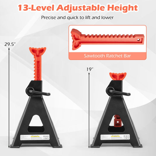 Goplus Jack Stands 12 Ton | 26,400 LBS Jack Stand with 19"-29.5" Adjustable Lifting Height