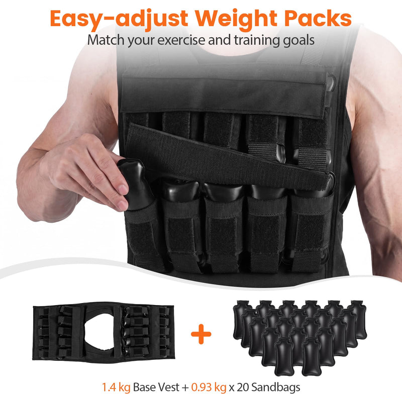 Load image into Gallery viewer, Goplus Adjustable Weighted Vest for Men Women (44LBS w/49”-58” Waist Size)
