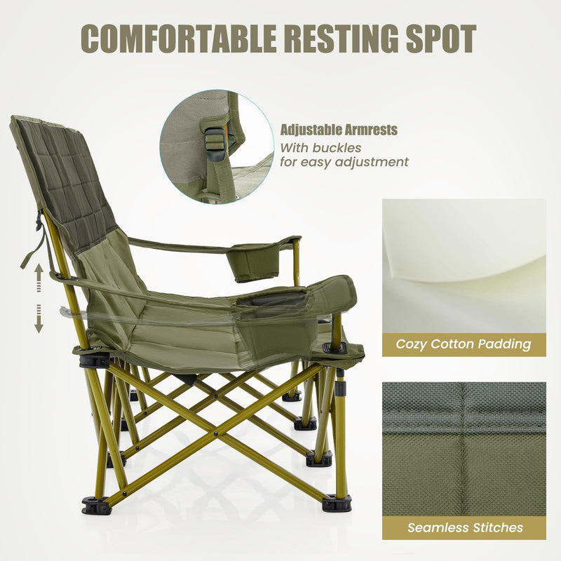 Load image into Gallery viewer, Goplus 3 Person Camping Chair for Adults, Outdoor Folding Oversized Camping Couch Chair (3-Person Seat)
