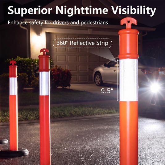 Goplus 3/6/9 Pack Traffic Delineator Posts with Fillable Base