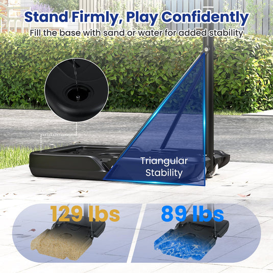 Goplus Portable 3.3-10FT Adjustable Basketball Goal System w/Shatterproof PC Backboard