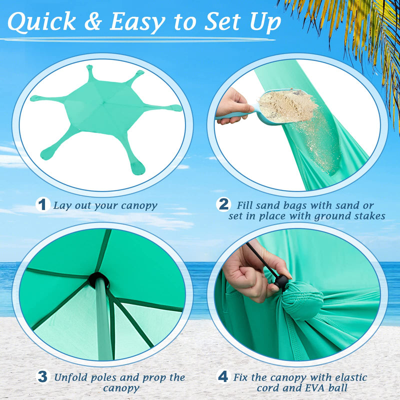 Load image into Gallery viewer, Goplus Beach Canopy, 20 x 20 FT Beach Shade with UPF50+ Sun Protection, Carrying Bag, Sand Shovel, Aluminum Pole, 6 Ground Stake
