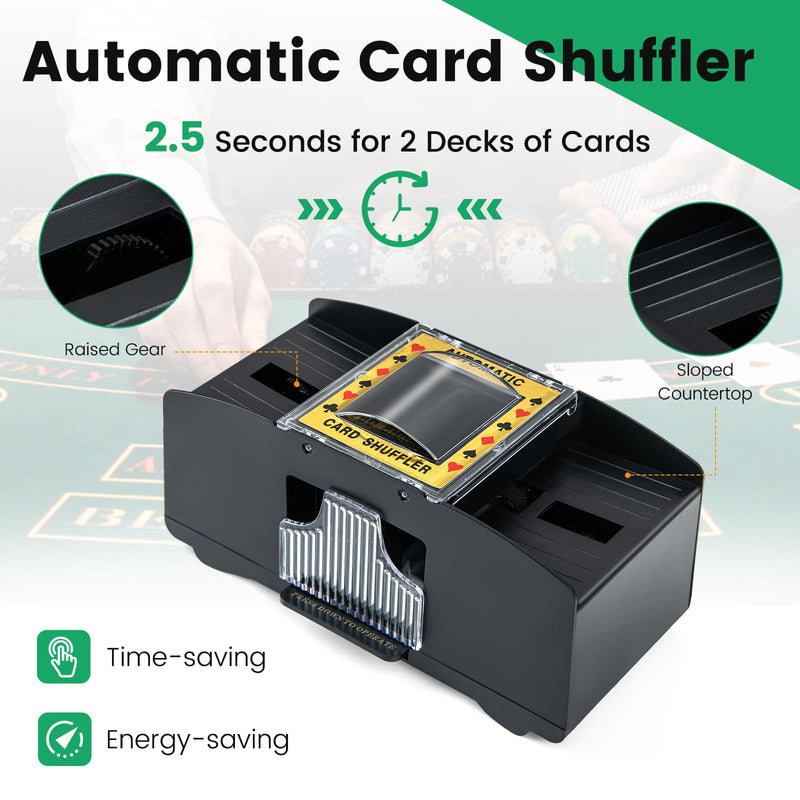 Load image into Gallery viewer, Goplus Poker Chip Set, 300 PCS 14 Gram Clay Poker Chips w/Case, Automatic Card Shuffler
